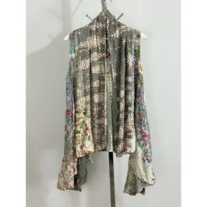Women’s Floral Patchwork Kimono Duster Vest Cover Up Boho Hippie Size L/XL NWT thumbnail 5