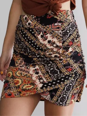 Like New Free People She's Something Else Ruched Jersey Knit Skirt Size Small thumbnail 1