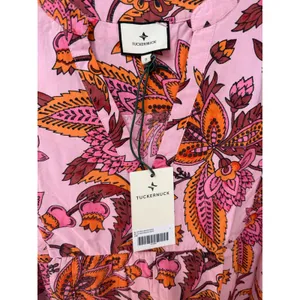 NEW Tuckernuck Pink Ornate Chintz Mini Dress Floral Tiered size Small thumbnail 5