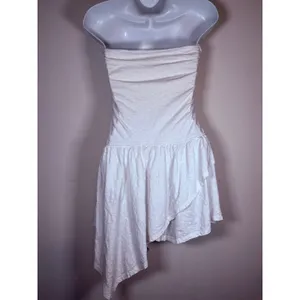 Free People FP Beach Strapless Asymmetrical Mini Dress White Festival Boho XS thumbnail 5