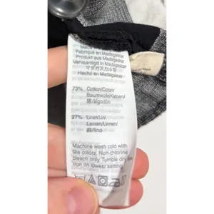 Madewell Top Buffalo Check Black White Button Back Cotton Linen XS Cottagecore‎ thumbnail 6