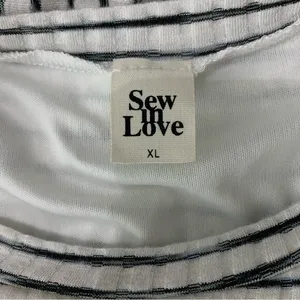 Sew In Love Dress XL Gray White Long Sleeve Boho Cottagecore Ribbed Stripe thumbnail 6