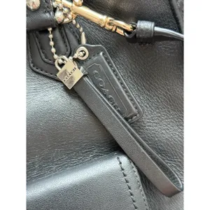 Coach Charlie Tote Bag Large Black Leather Shoulder‎ Handbag Purse thumbnail 9