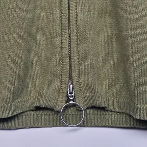 Song of Style Olive Green Knit Mini Dress Long Sleeve Full Zip‎ Up Sz S thumbnail 5