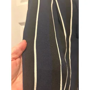 Who What Wear Navy Blue Striped Pleated‎ Tapered Trousers Womens Sz 14 High Rise thumbnail 2