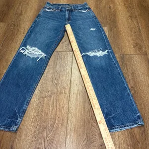 American Eagle Ex-Boyfriend Distressed Straight Leg Jeans Blue Womens 000 26x29 thumbnail 3