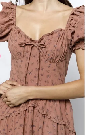 Storia Floral print ruffle Tiered Midi Dress thumbnail 4