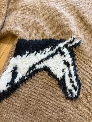 Old Navy Wool Blend Horse Western Cardigan Sz S thumbnail 3