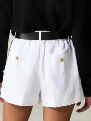 J. Crew White Harbor Linen Lightweight Shorts S thumbnail 2