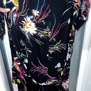 COPY - H&M Black Floral Tie Belt Waist Colorful Work Dress Size XS thumbnail 3