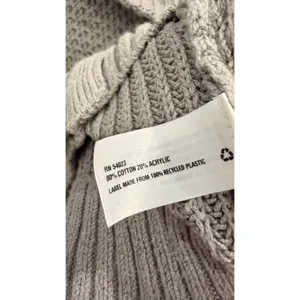 Gap Women Sweater Small Gray Asymmetrical Zip Shawl Collar Waffle Knit Cardigan thumbnail 5