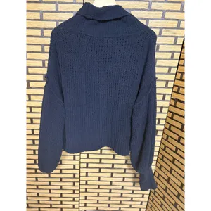 Free People Black Chenille Cowl Neck Sweater Size‎ Small thumbnail 2