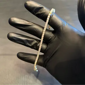 Moissanite Tennis Bracelet VVS1 3mm 7 Inches Gold Brand New thumbnail 1