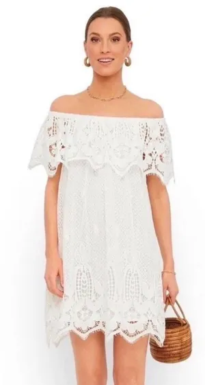 Tuckernuck Avalon White Lace Mini Dress thumbnail 1