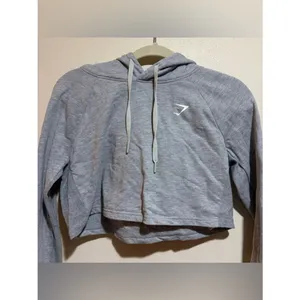 Gymshark Size S Small Training Cropped Hoodie Sweatshirt Gray thumbnail 3