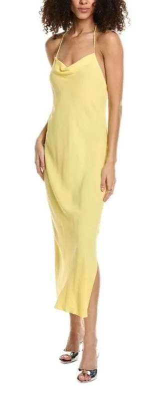 Ba&sh Flame Cowl Neck Slip Midi Dress Women's Yellow Size US 4 thumbnail 1