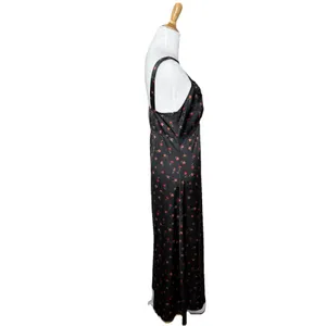 Altar'd State Black Sexy Red Floral Slip Dress Lace V neck Maxi Size Medium thumbnail 6