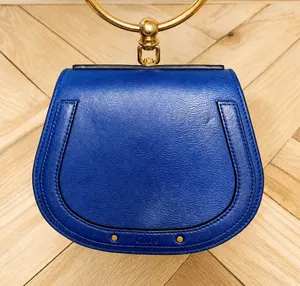 Chloé Nile Small Blue Leather Bracelet Handle Crossbody Bag thumbnail 1