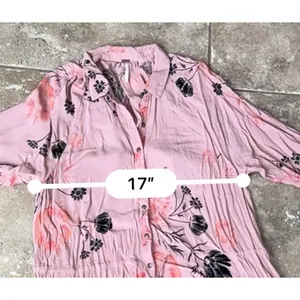Free People BONNIE Dusty Rose Rayon Print Long Sleeved Mini Dress Size Small thumbnail 9