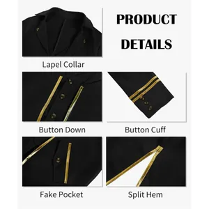 NEW Mens Steampunk Victorian Jacket Gothic Tailcoat Costume M thumbnail 2