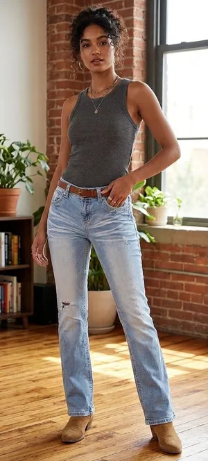 Series 31 Bootcut Whipstitch Boho Aztec Embroidered Flap Pocket Y2K Distressed Jeans 18 thumbnail 1