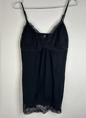 Jaclyn Smith Black Lace Trim Slip Dress - Size Small thumbnail 3