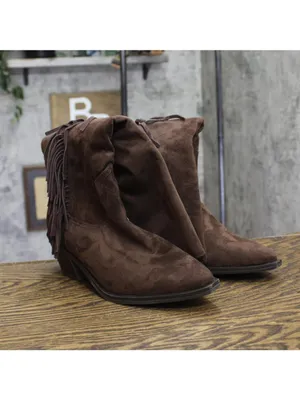 Universal Thread Womens Patsy Tall Fringe Western Boots Brown Multi 8.5M thumbnail 2