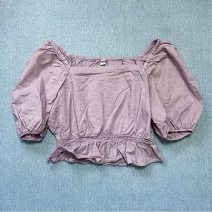 Uniqlo Puff Sleeve Blouse Size S in Purple thumbnail 2