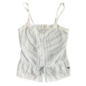 Abercrombie & Fitch Pale Aqua Blue Cami Top with Lace Trim Size M thumbnail 4