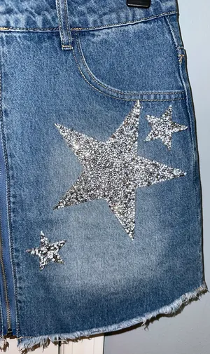 Denim Zip Front Skirt thumbnail 4