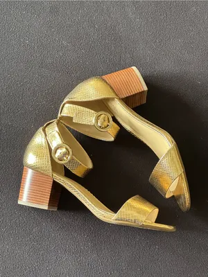 Michael Kors Lena Flex Mid Embossed Metallic Leather Sandals – Like New! thumbnail 3