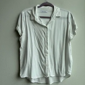 Samsoe Samsoe Office Career Shirt Womens Medium Majan Short Sleeve Shirt White thumbnail 2