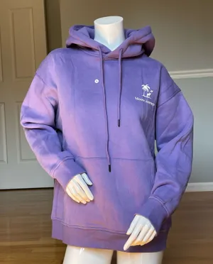 Moose Journeys Purple Fleece Pullover Hoodie Logo Kangaroo Pocket Size S thumbnail 1