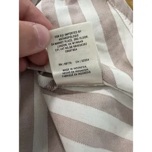 Anthropologie Maeve Wrap Surplice Blouse White Tan‎ Striped Women Size 0 Cottage thumbnail 11