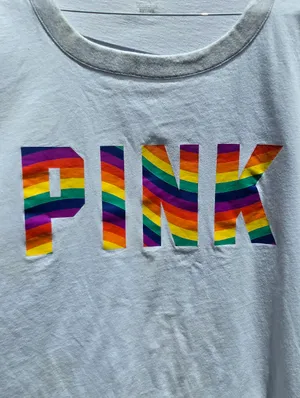 Victoria’s Secret PINK Rainbow Campus Crew Tee XL thumbnail 2
