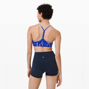 Lululemon Flow Y Bra Nulu Light Support B/C Cup‎ Game Day Blue Multi Size 4 thumbnail 2