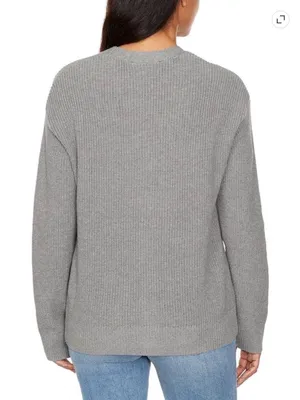 Hudson Jeans Cotton Button-Down Cardigan Sweater Grey Large thumbnail 3
