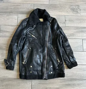 Avec Les Filles Black Faux Shearling Moto Jacket thumbnail 1