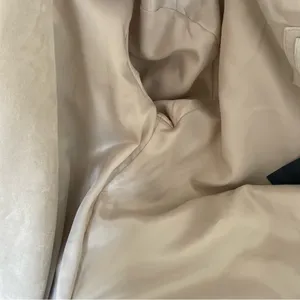 Abercrombie & Fitch Vegan Suede Trench Coat Cream Size XS Luxury Neutral thumbnail 8