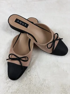 Aqua Women's Snip Toe Flats NEW Black/Nude Size 8 thumbnail 4