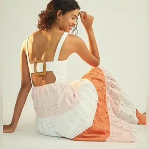 Hutch Alston Eyelet Maxi Dress Anthropologie Cutout Back Size 6 thumbnail 2