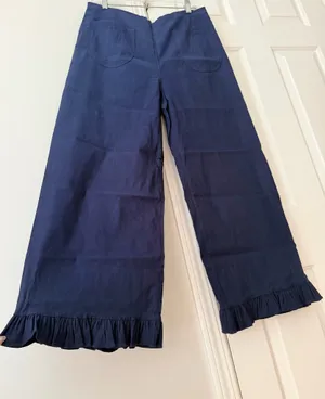 Anthropologie Maeve The Colette Ruffle-Hem Crop Wide-Leg Pants, Size 31 thumbnail 9