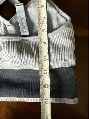 Hurley Light Gray Ribbed Sports Bra with Adjustable Straps thumbnail 7