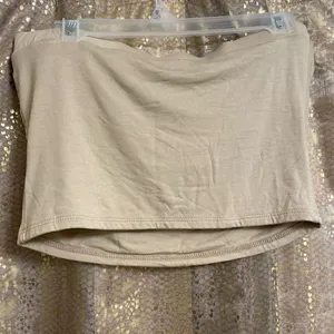 Free People Beach Nude Ruched Strapless Tube Top Large NWOT thumbnail 2