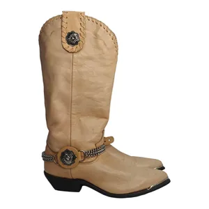 Vintage Tan buckle leather Cowboy boots sz 8.5 by Dingo thumbnail 3