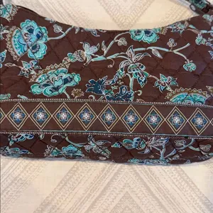 Croft & Barrow Brown Teal Quilted Floral Shoulder Bag Small thumbnail 4