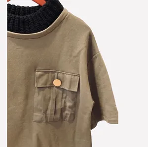 Zara Trafaluc Army Green Knit Top Black Turtleneck Short Sleeve S Oversized thumbnail 2