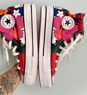 Converse Chuck Taylor All Star Lift Platform High Tops -Canvas in Strawberry Jam thumbnail 1