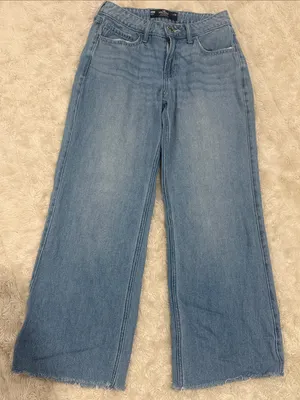 Hollister Light Blue Wide-Leg‎ Jeans Woman’s size 000 R thumbnail 1