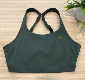 Tracksmith Allston Women's Dark Green High-Support Sports Adjustable Bra Large thumbnail 1